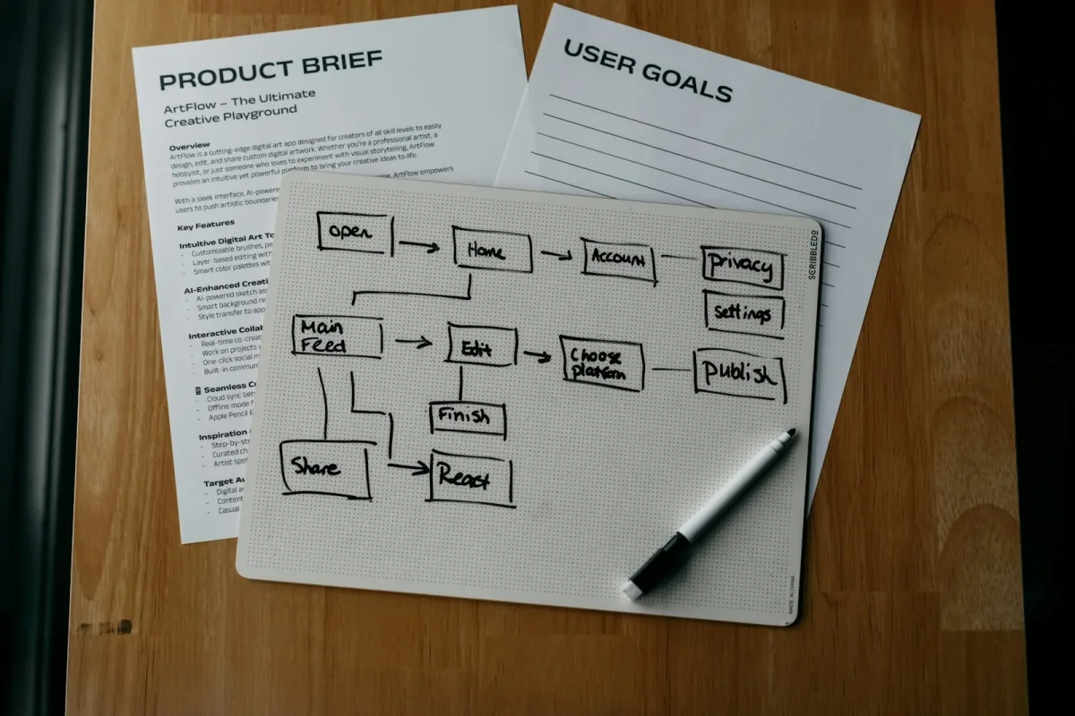 Mapa de flujo con objetivos y pasos para automatizar un proceso empresarial Mapa de flujo con objetivos y pasos para automatizar un proceso empresarial